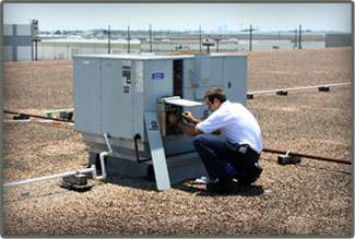 A commercial rooftop unit