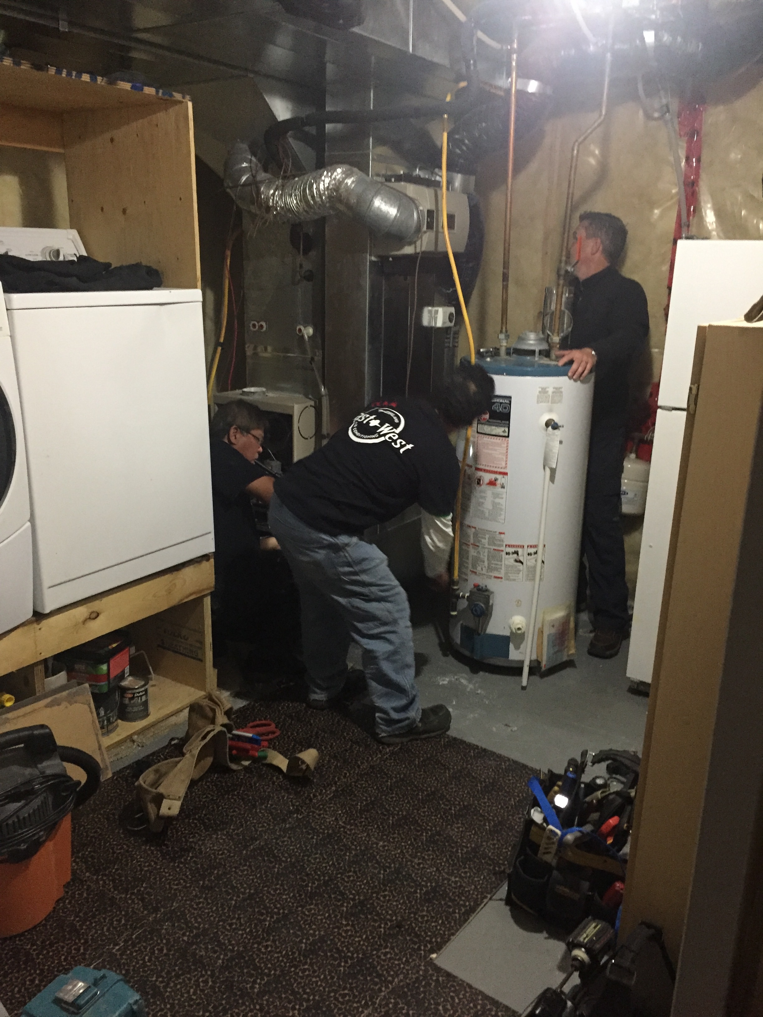 The completed furnace installation